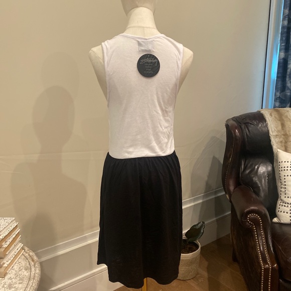 Stussy Womens Dress Large White Black Boy Beater Streetwear Skate Casual Adult. - Picture 2 of 6